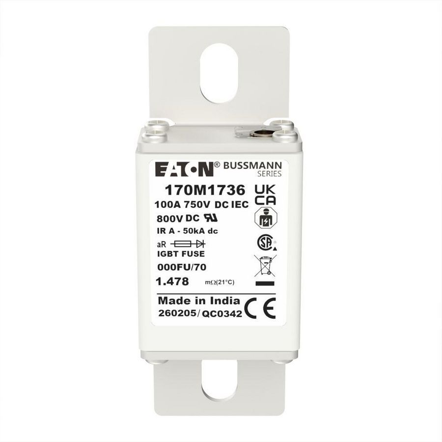 Zekeringelement FUSE 100A 750V DC IEC aR 000FN/70 VVE=5