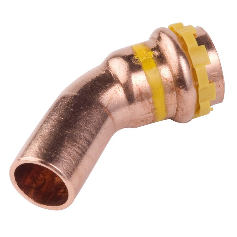 Insteekbocht 45° SudoPress Koper Gas pers x spie 14x14mm SPG5040V VVE=5
