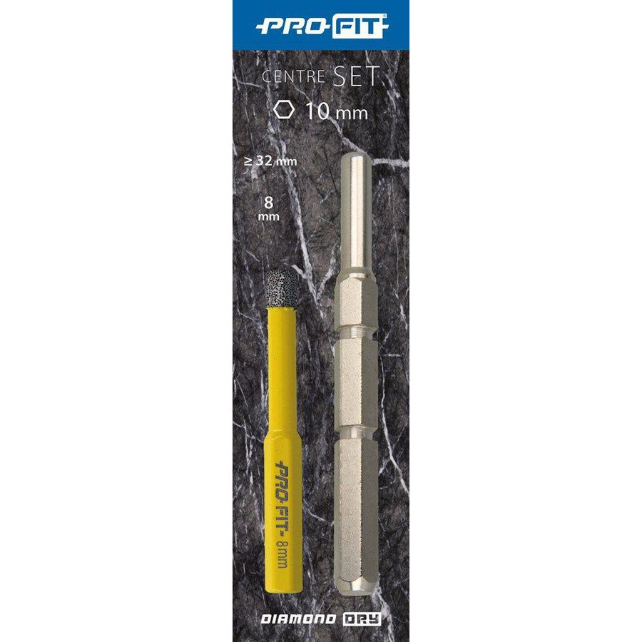 Click & Drill "Heavy Duty" geleidepen voor Diamont Dry-gatzagen met 8 mm Diamond Dry boor