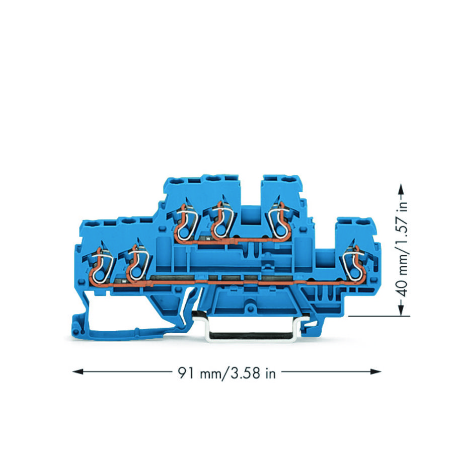 3-draads 2-etageklem Rijg-/rijgklem N/N blauw VVE=50