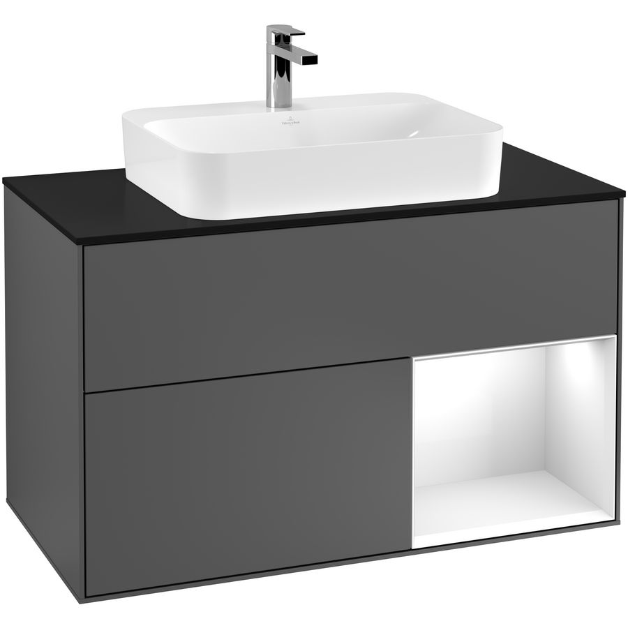Wastafelonderkast Finion 1000x603x501mm Antr. Matt Lacquer G372GFGK