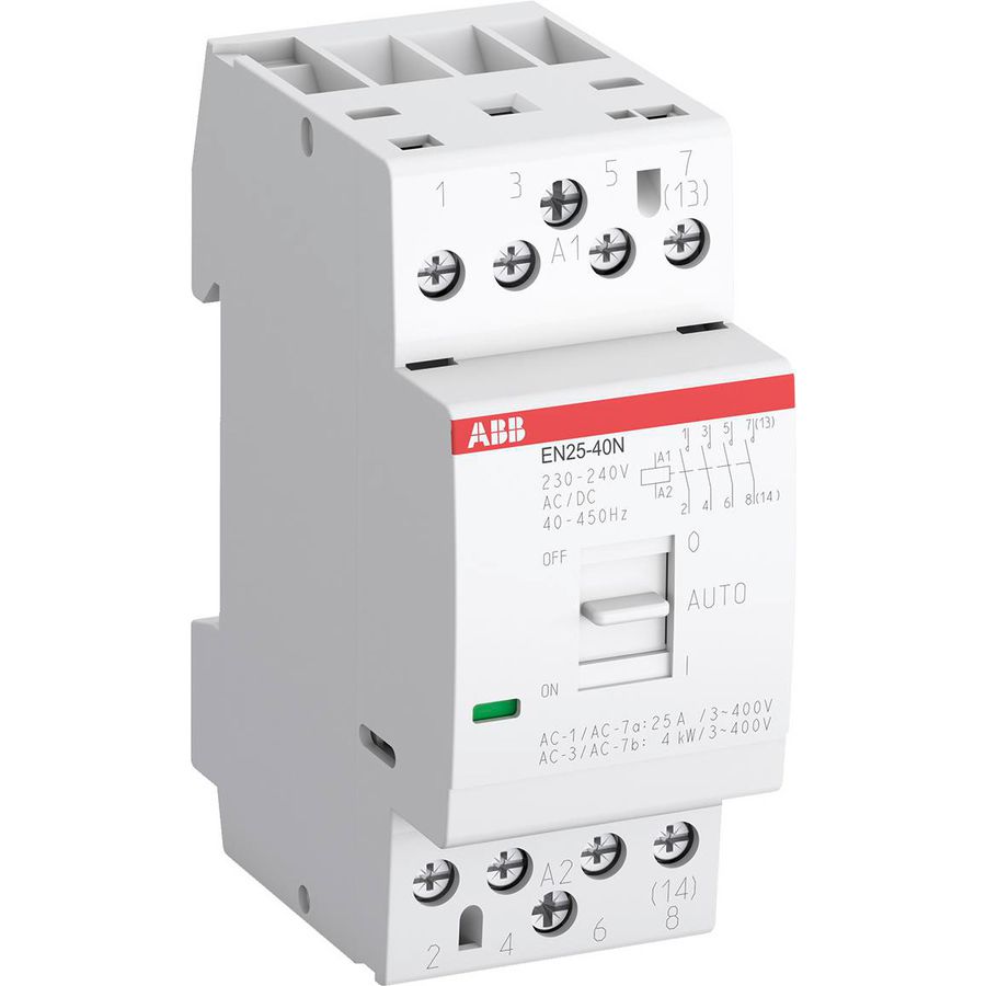 Installatiemagneetschakelaar modulair 3 NO+1 NC contacten spoelspanning 230V