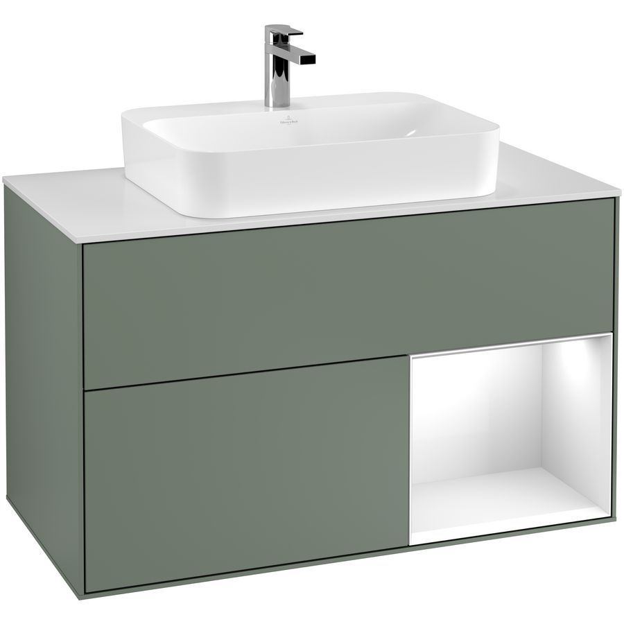 Wastafelonderkast Finion 1000x603x501mm Olive Matt Lacquer G371GFGM