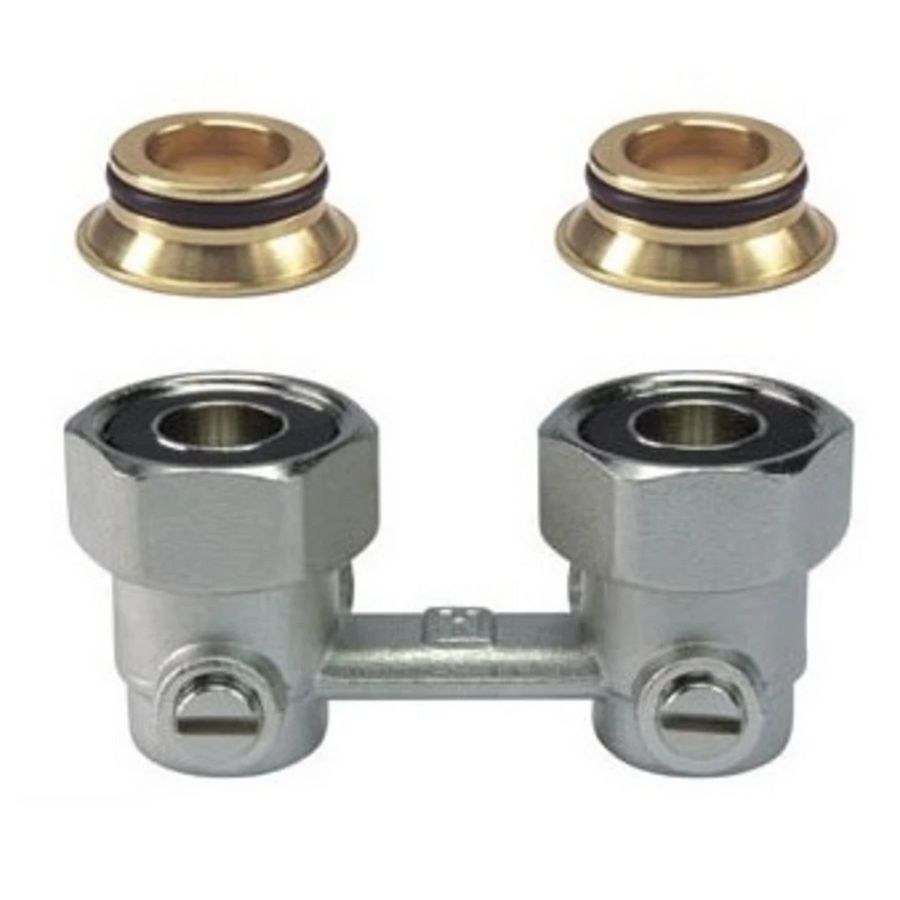 H-onderblok HAAKS 3/4"x3/4" BUxBI 2x Adapt. Euroconus VVE=50 Ponnoplastic