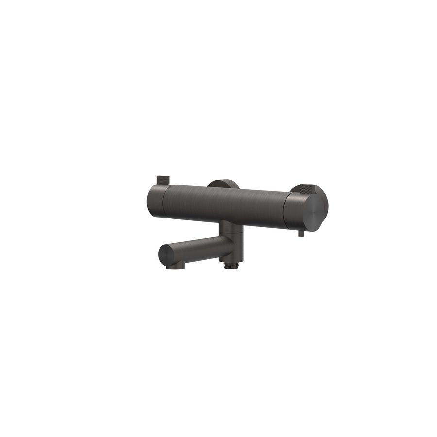 Badthermostaatkraan TRIBE hoh 150mm rvs geborsteld carbon black incl. s-koppelingen