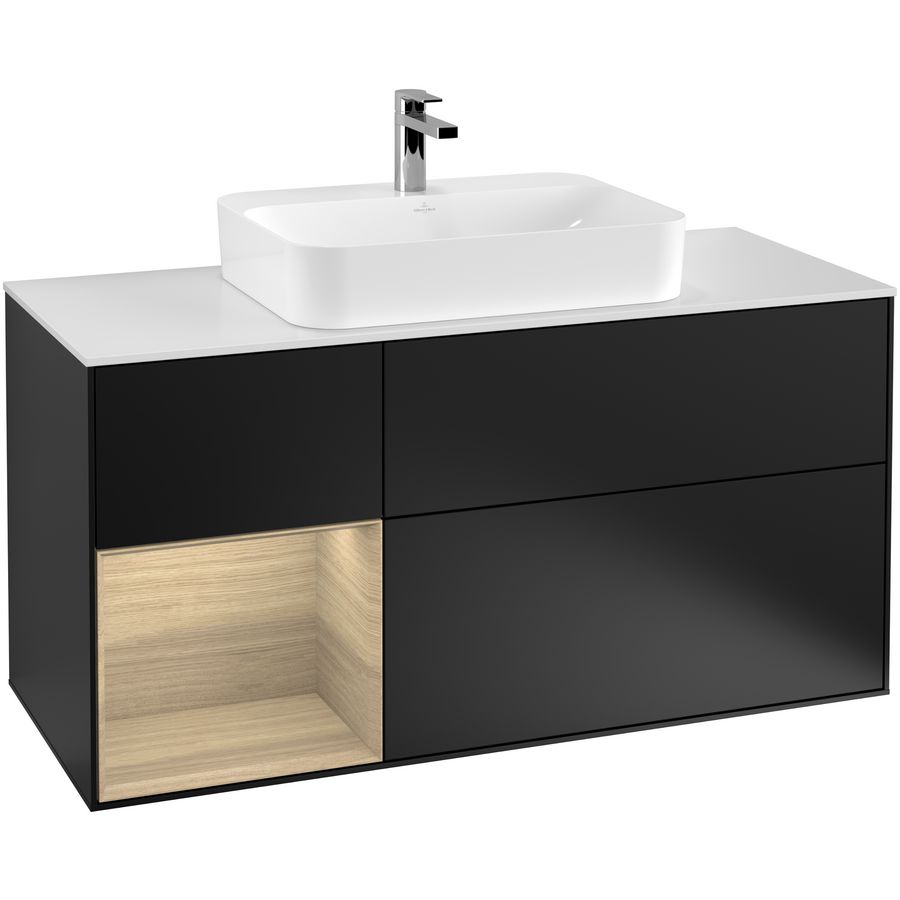 Wastafelonderkast Finion 1200x603x501mm Black Matt Lacquer G411PCPD