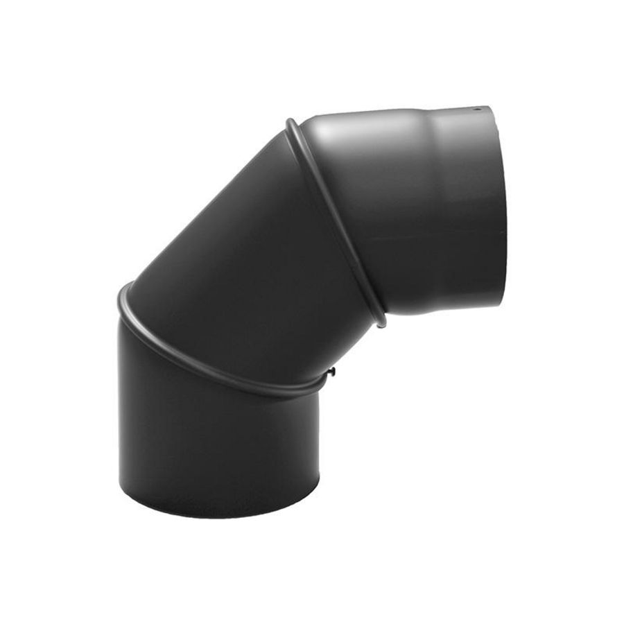 Zwart staal Ø130mm bocht 90° verstelbaar
