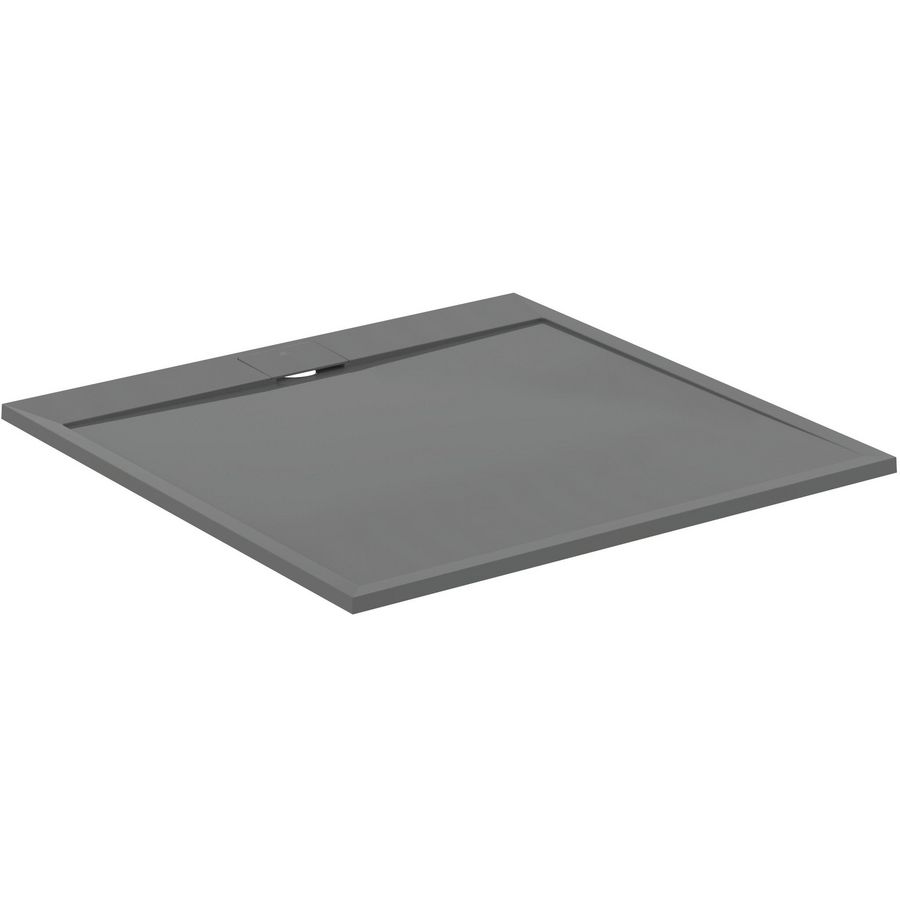 Douchebak I.LIFE ultra flat solid composiet 120x120cm vierkant betongrijs
