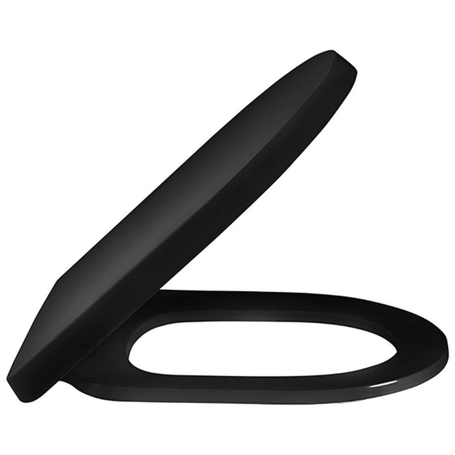 Closetzitting dubbel COMFORT D2 zwart polygiene softclose en lift-off topmontage boutlengte 20mm DK4