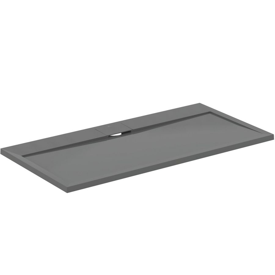 Douchebak I.LIFE ultra flat solid composiet 140x70cm rechthoekig betongrijs