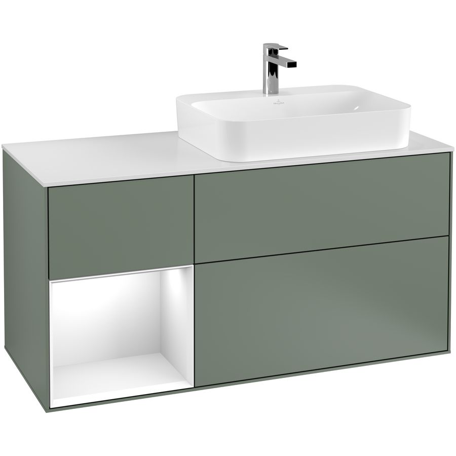 Wastafelonderkast Finion 1200x603x501mm Olive Matt Lacquer G391GFGM