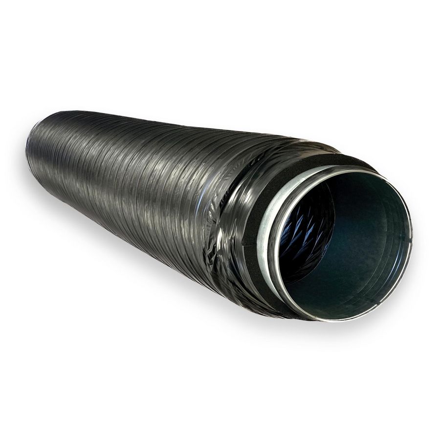 Geluiddemper PANAMA ø150mm lengte 0,75mtr. incl. metalen aansluitbussen met dubbele lipring