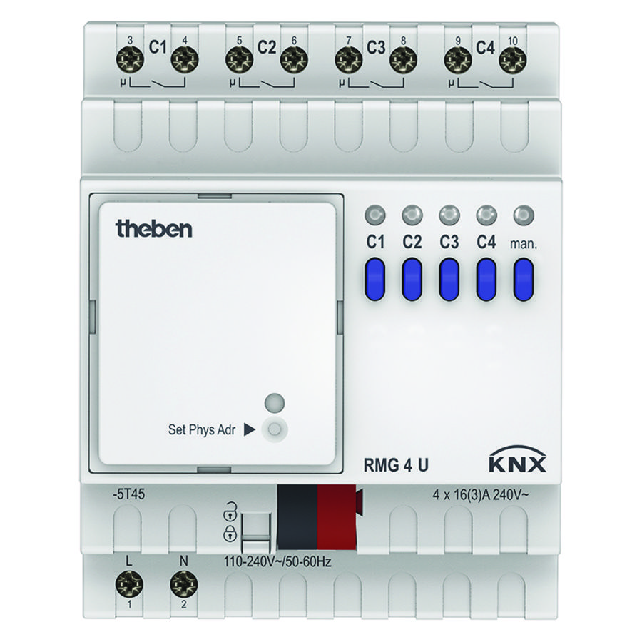 Schakelactor 4-voudig basismodule KNX