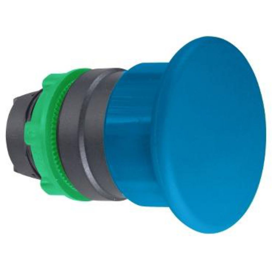 Vuistslagkop 40mm drukknop Terugvering 22mm Blauw