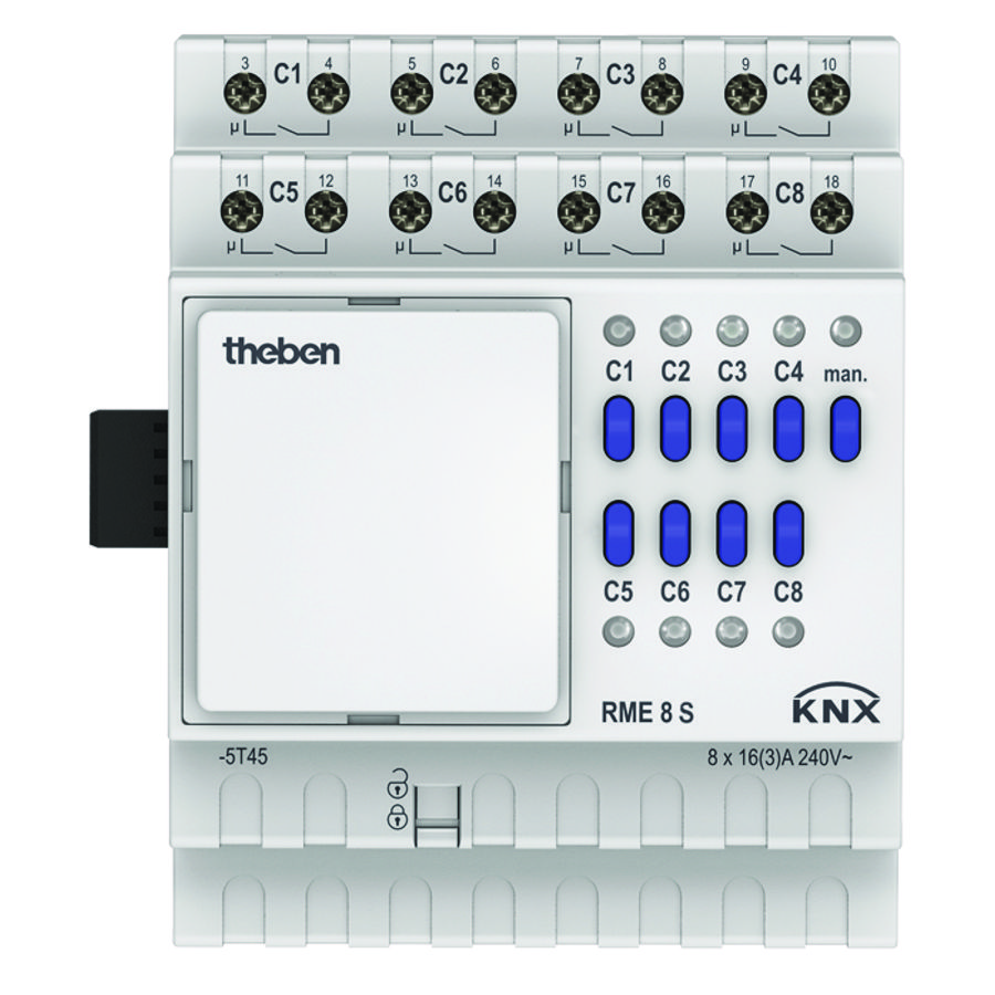 8-voudige schakelactor 16A uitbreidingsmodule RME 8X KNX