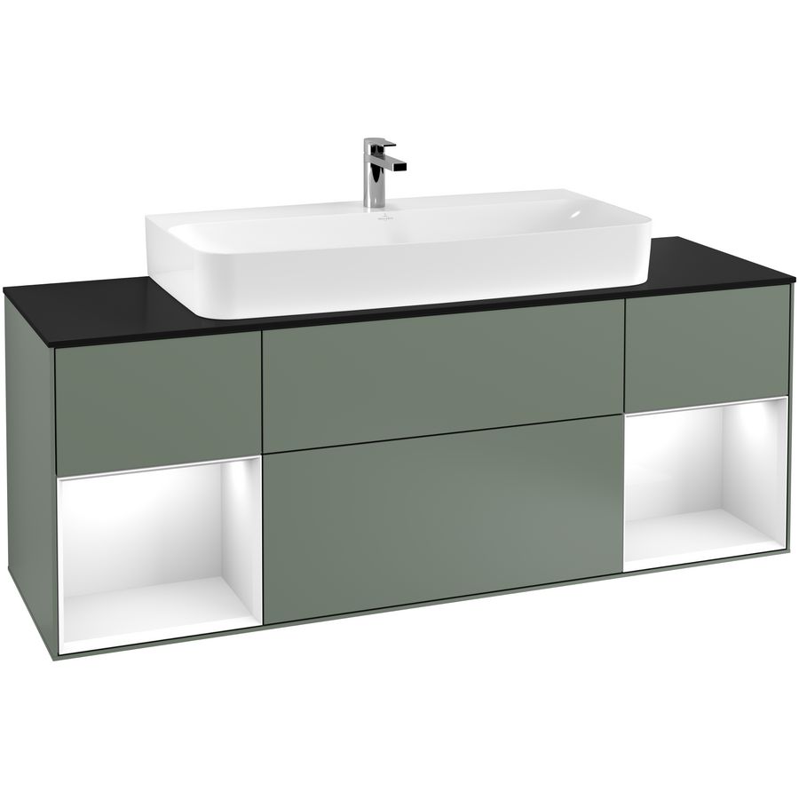 Wastafelonderkast Finion 1600x603x501mm Olive Matt Lacquer G212GFGM