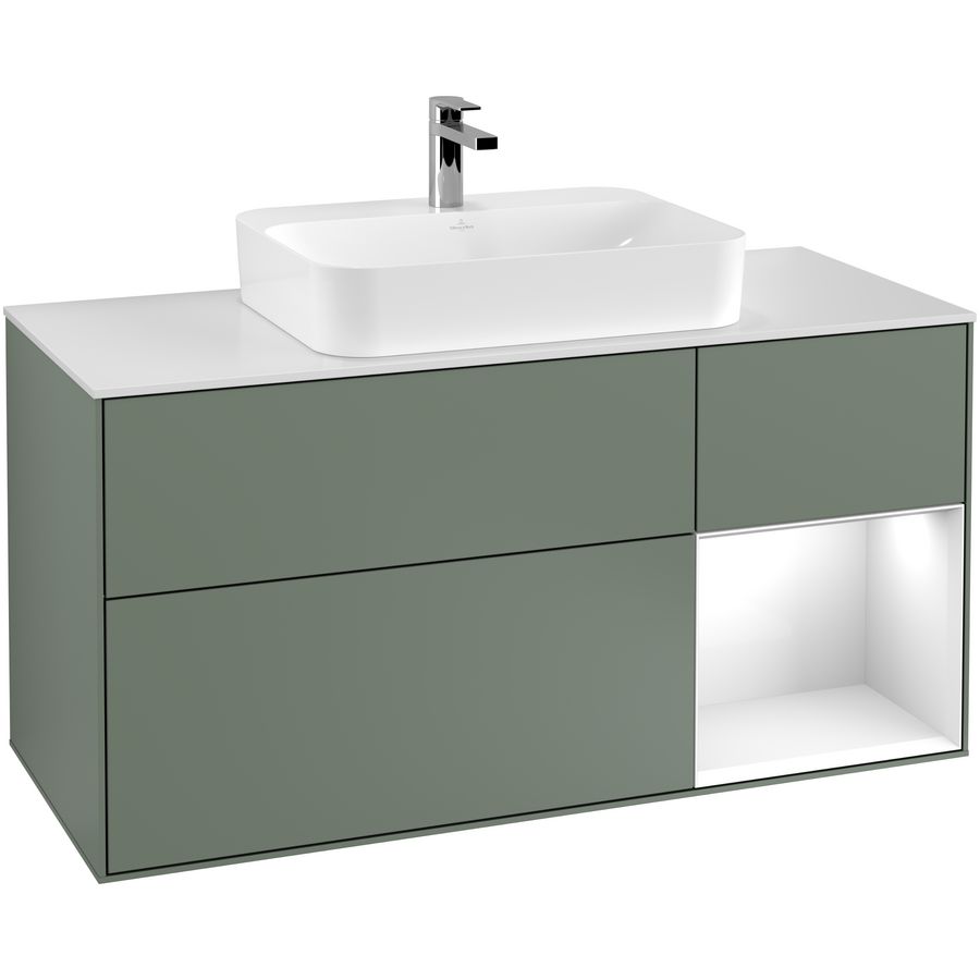 Wastafelonderkast Finion 1200x603x501mm Olive Matt Lacquer G421GFGM