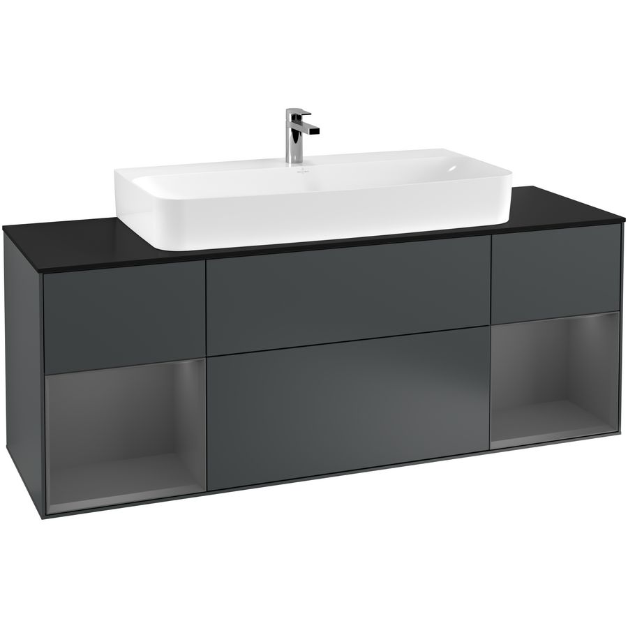 Wastafelonderkast Finion 1600x603x501mm Mid.Blue Matt Lacquer G212GKHG