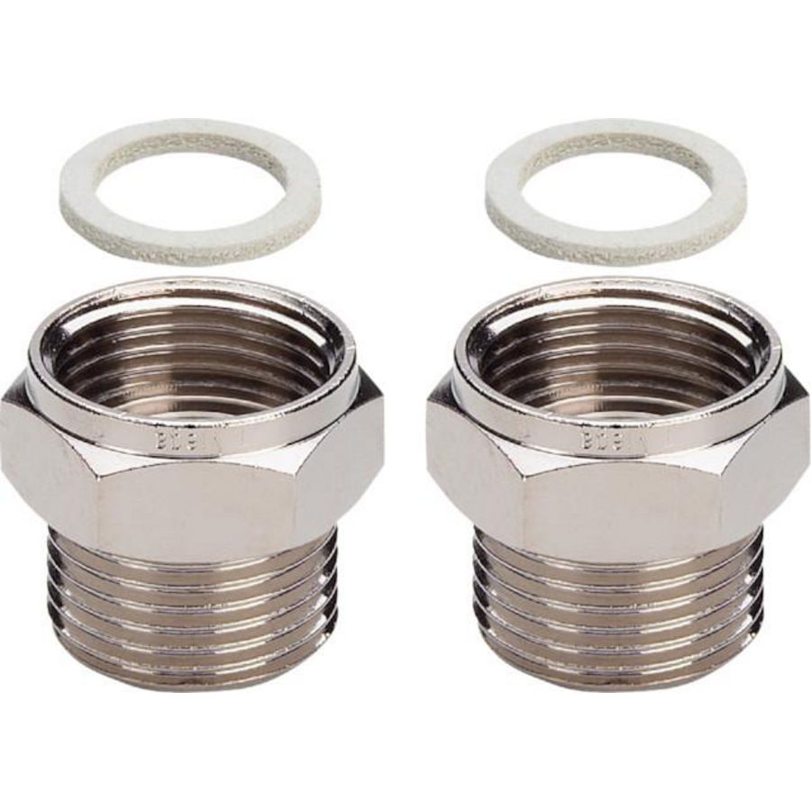 Adapterset 3/4 messing/mat-vernikkelt