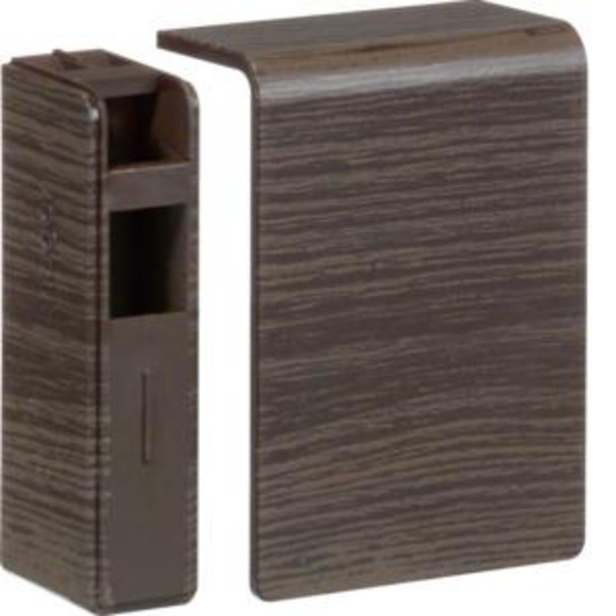 Eindstuk L/R voor goot 55mm hoog SL sucupira