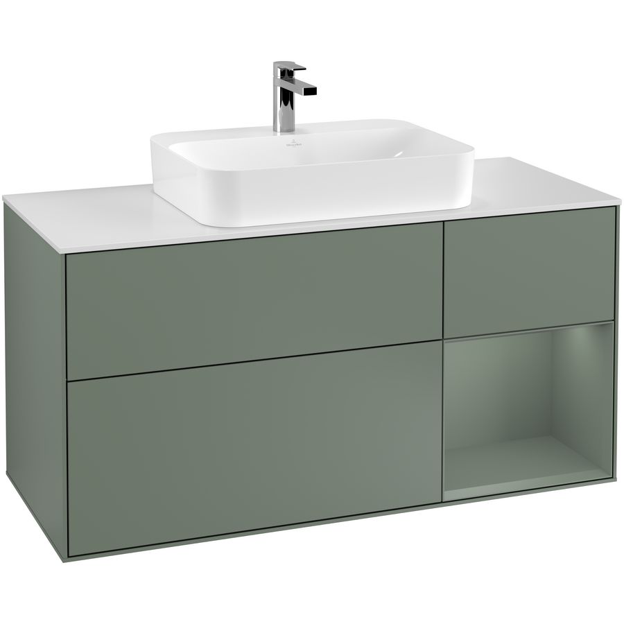 Wastafelonderkast Finion 1200x603x501mm Olive Matt Lacquer G421GMGM