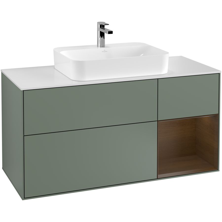 Wastafelonderkast Finion 1200x603x501mm Olive Matt Lacquer G421GNGM