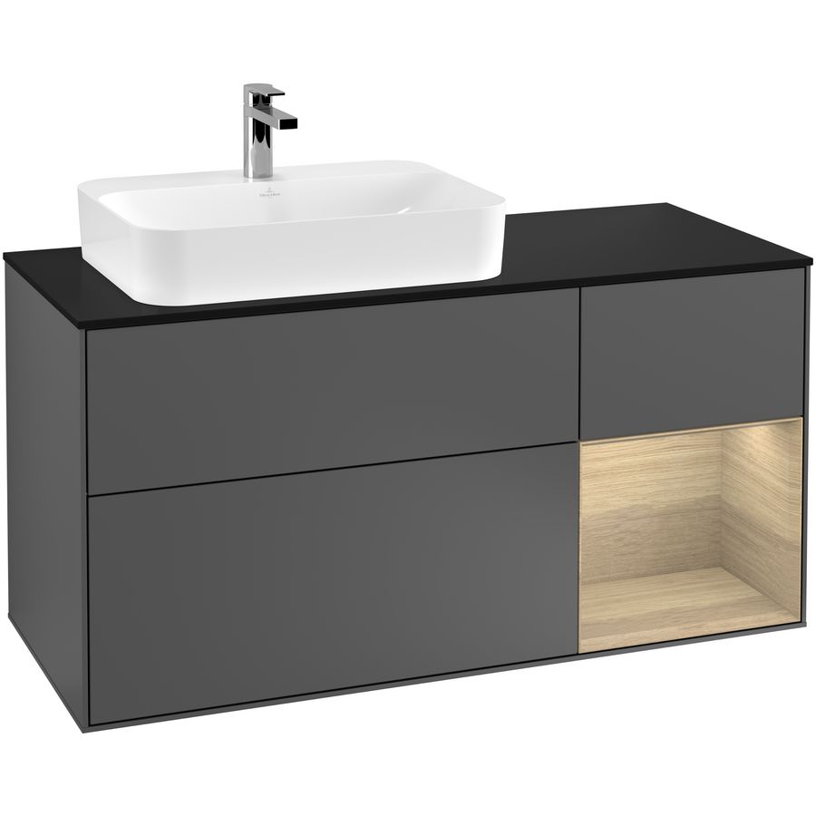 Wastafelonderkast Finion 1200x603x501mm Antr. Matt Lacquer G402PCGK