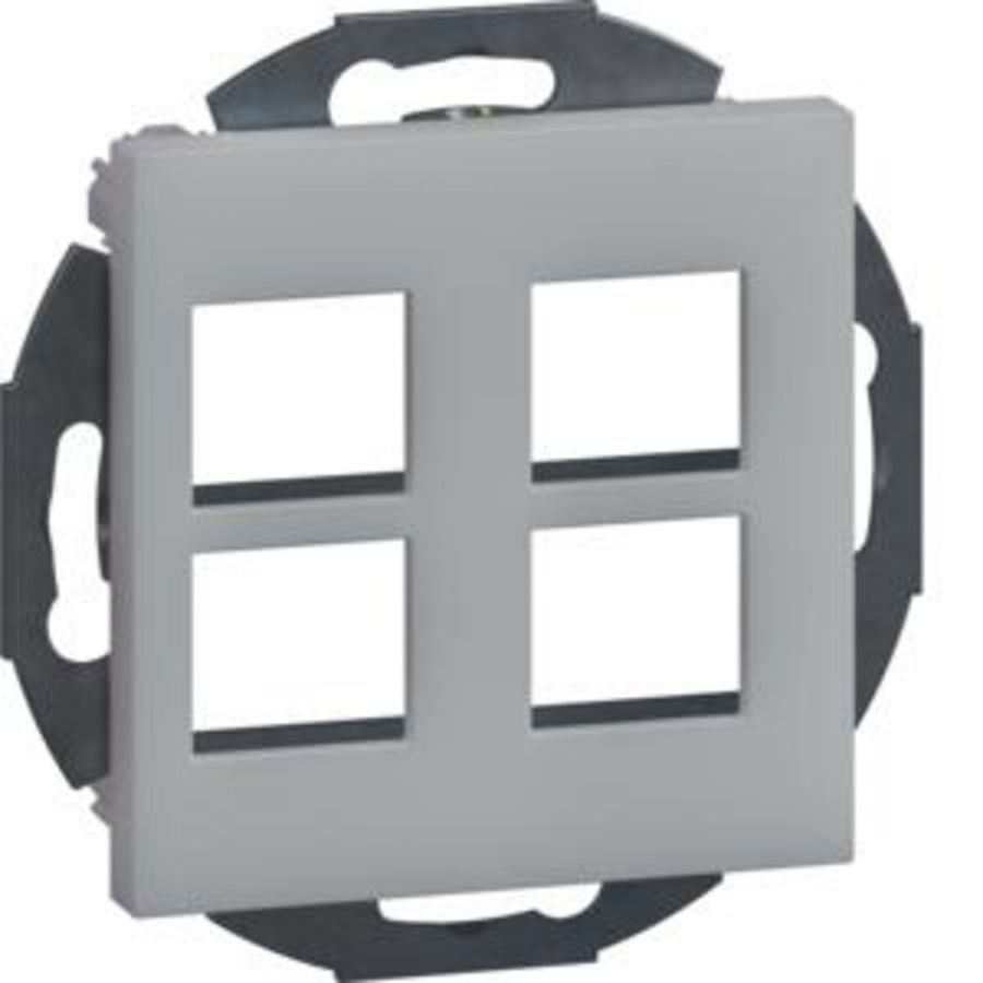 Draagplaat 4V multimedia/data keystone 19,9x14,8mm alu