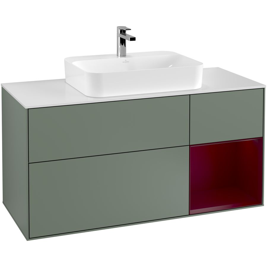 Wastafelonderkast Finion 1200x603x501mm Olive Matt Lacquer G421HBGM