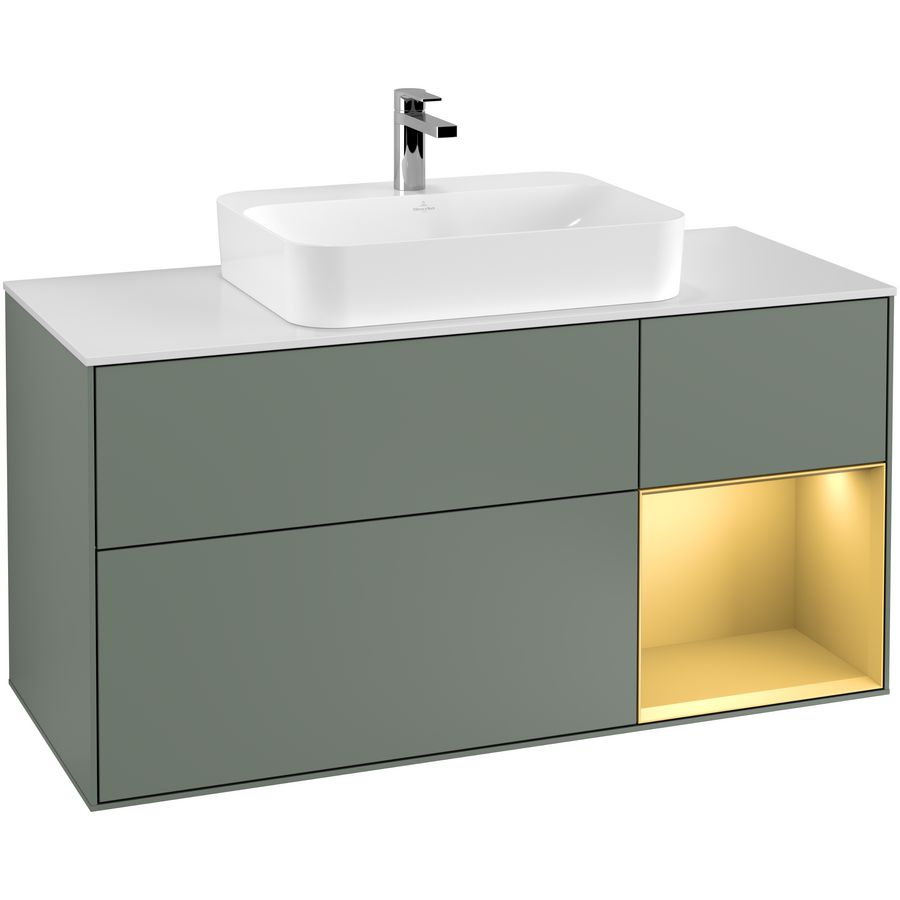 Wastafelonderkast Finion 1200x603x501mm Olive Matt Lacquer G421HFGM