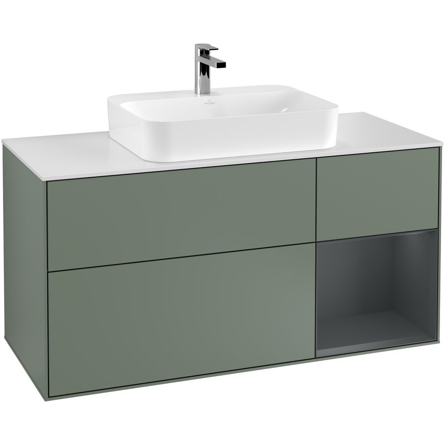 Wastafelonderkast Finion 1200x603x501mm Olive Matt Lacquer G421HGGM
