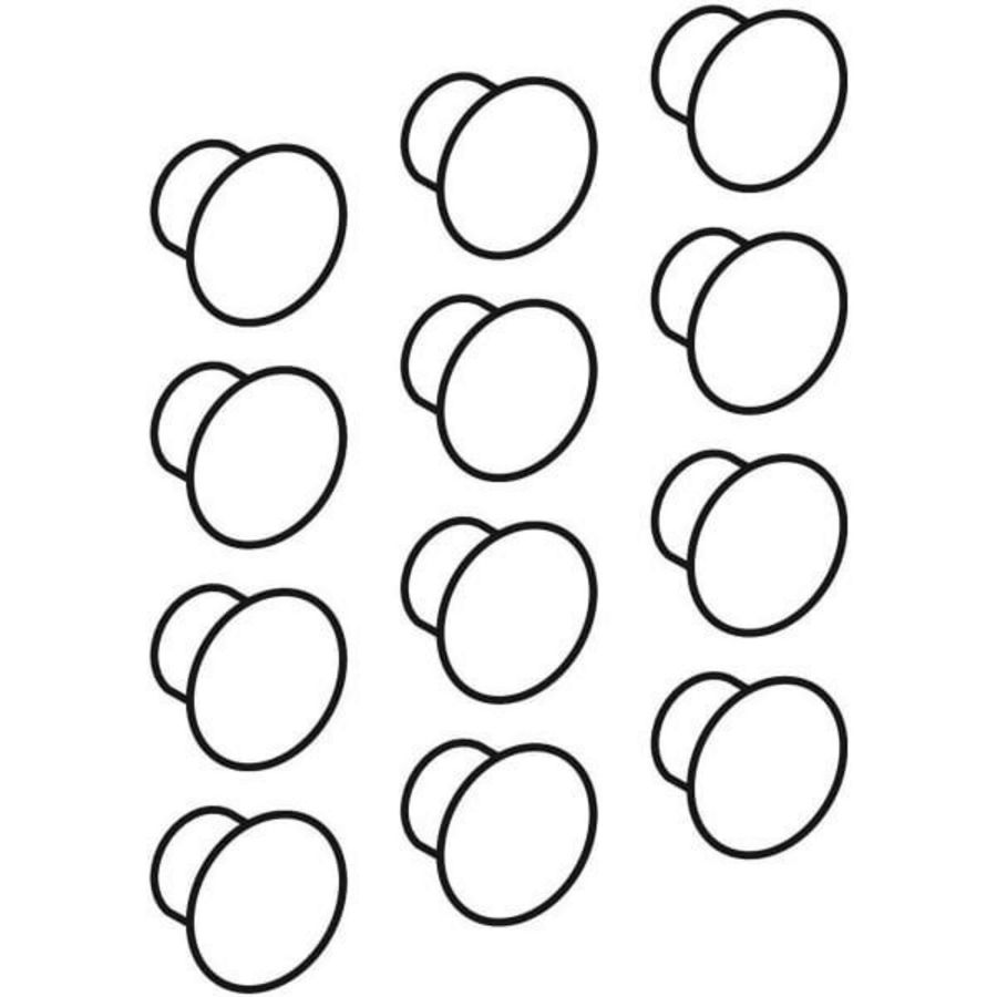 Set a12st. afdekkappen v pengaten Lava d=5mm