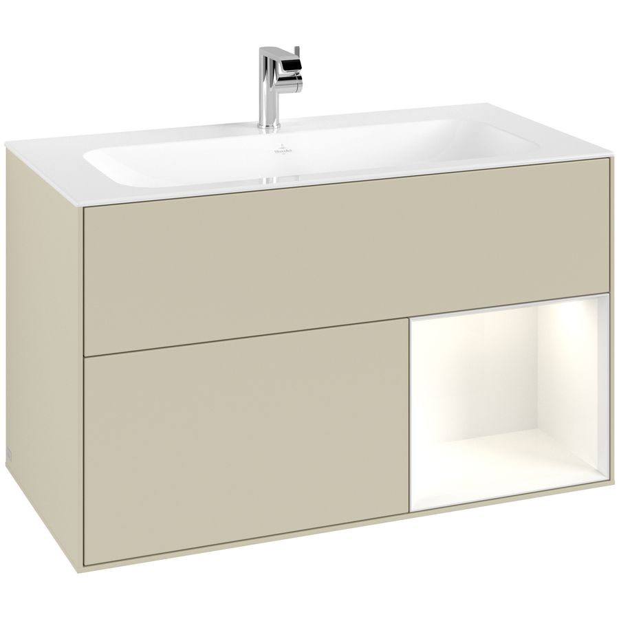 Wastafelonderkast Finion 996x591x498mm S.Grey Matt Lacquer G040GFHJ