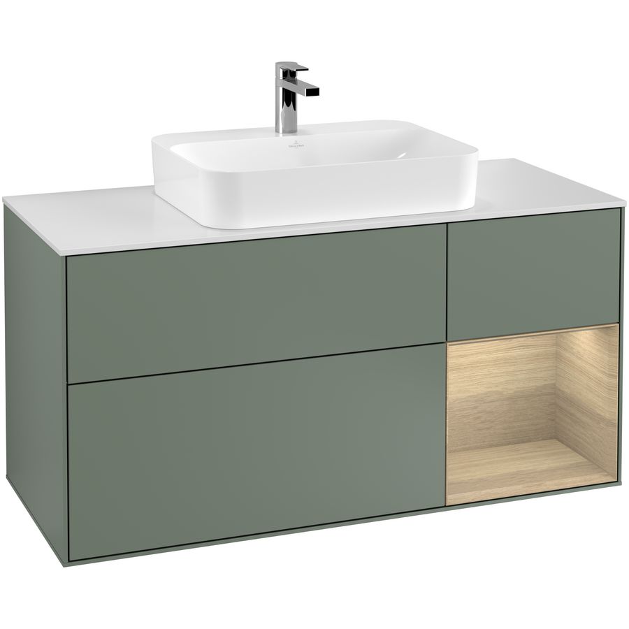 Wastafelonderkast Finion 1200x603x501mm Olive Matt Lacquer G421PCGM