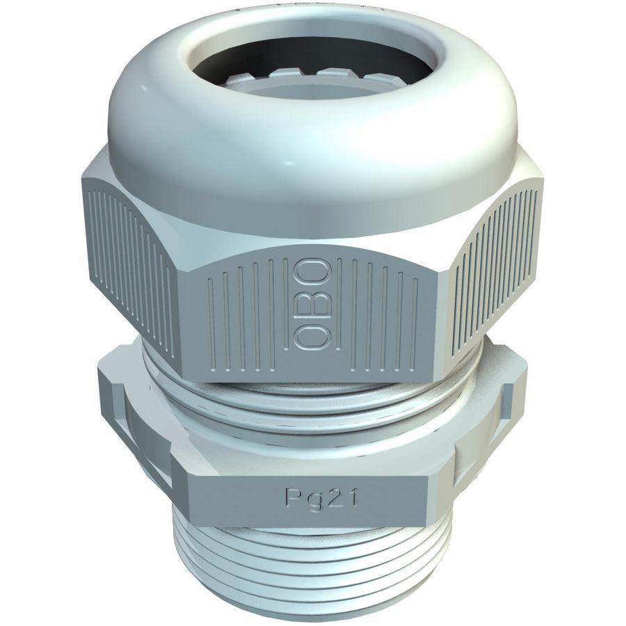 Wartel lange tap PG29 polyam li.grijs RAL 7035 VVE=20
