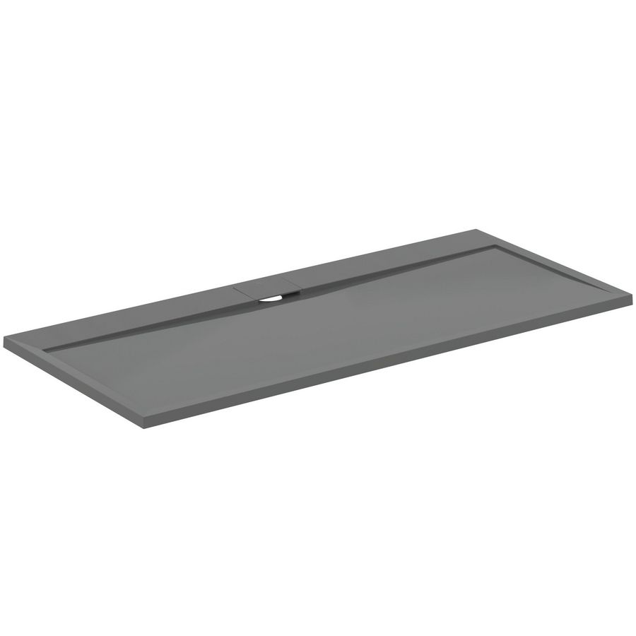 Douchebak I.LIFE ultra flat solid composiet 180x80cm rechthoekig betongrijs T