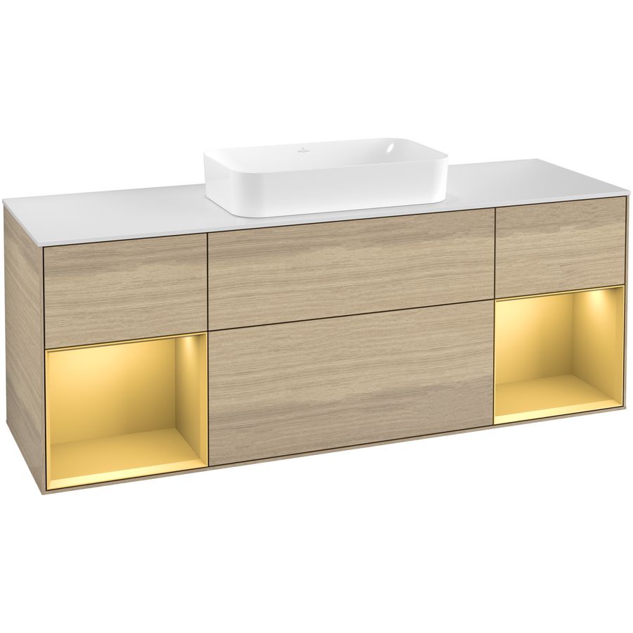 Wastafelonderkast Finion 1600x603x501mm Oak Veneer G331HFPC