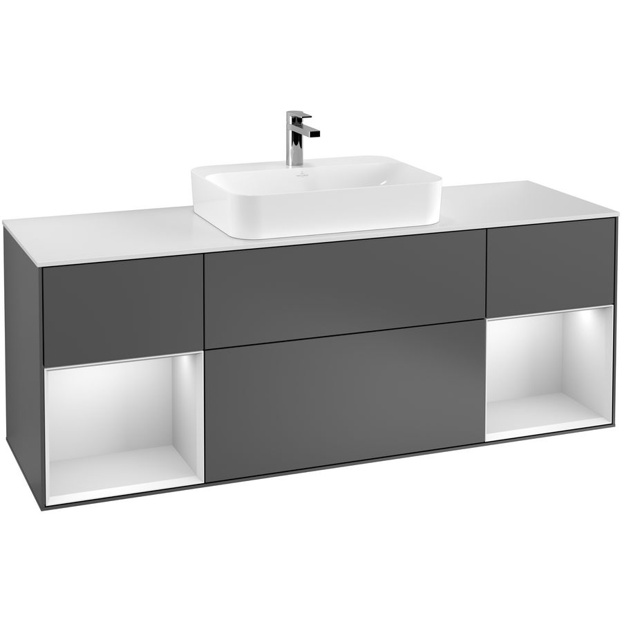 Wastafelonderkast Finion 1600x603x501mm Antr. Matt Lacquer G451MTGK