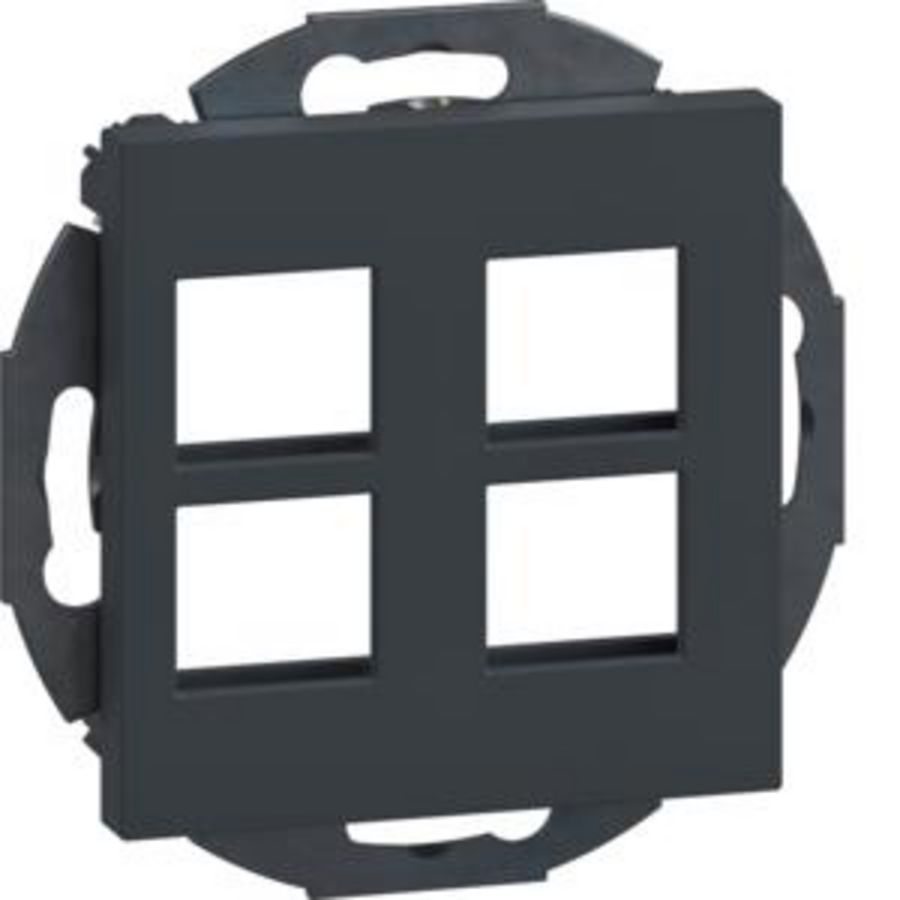 Draagplaat 4V multimedia/data keystone 19,9x14,8mm zwart