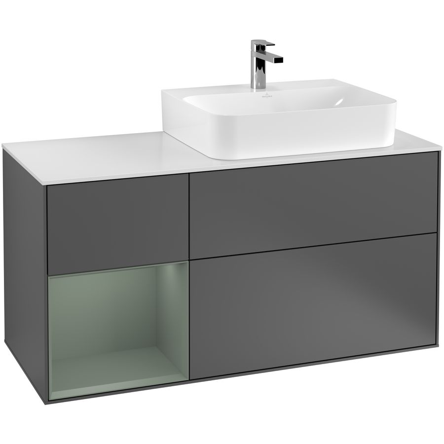 Wastafelonderkast Finion 1200x603x501mm Antr. Matt Lacquer F141GMGK