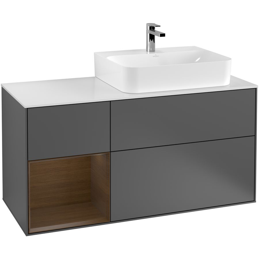Wastafelonderkast Finion 1200x603x501mm Antr. Matt Lacquer F141GNGK
