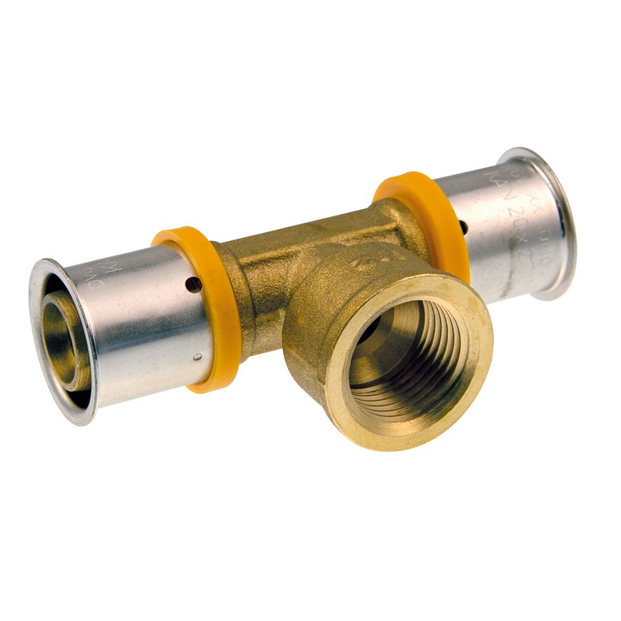 T-koppeling verlopend Ultrapress (Multipress) 20 x 1/2" bn. x 20mm K7043