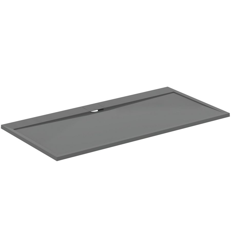 Douchebak I.LIFE ultra flat solid composiet 200x100cm rechthoekig betongrijs