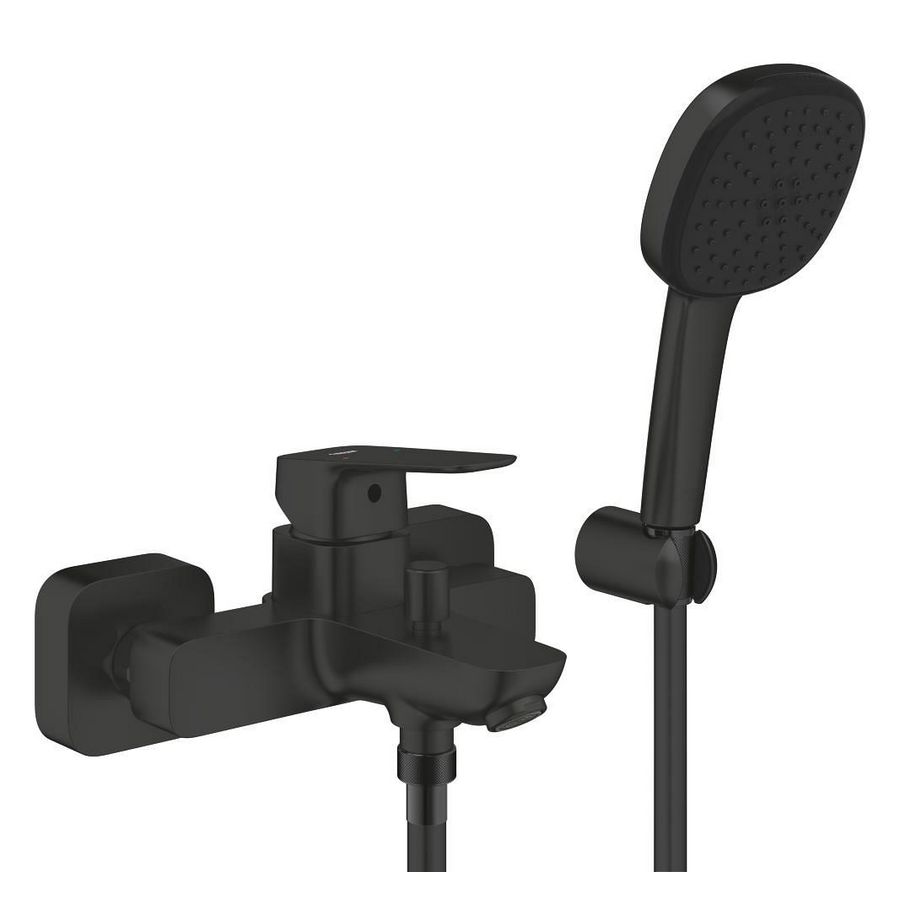 Badmengkraan m Doucheset, Matte Black Cubeo (Prof)