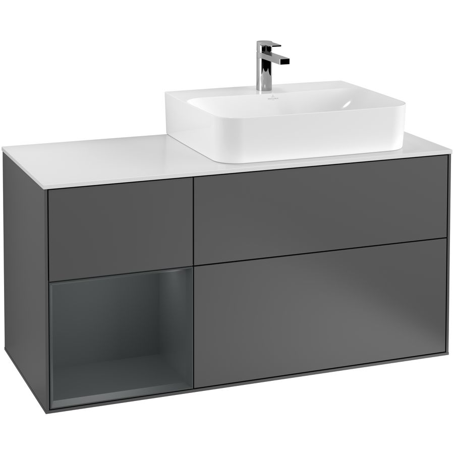 Wastafelonderkast Finion 1200x603x501mm Antr. Matt Lacquer F141HGGK
