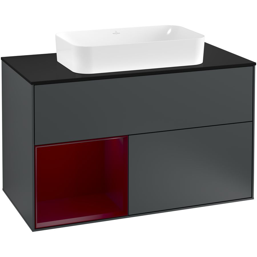 Wastafelonderkast Finion 1000x603x501mm Mid.Blue Matt Lacquer G242HBHG