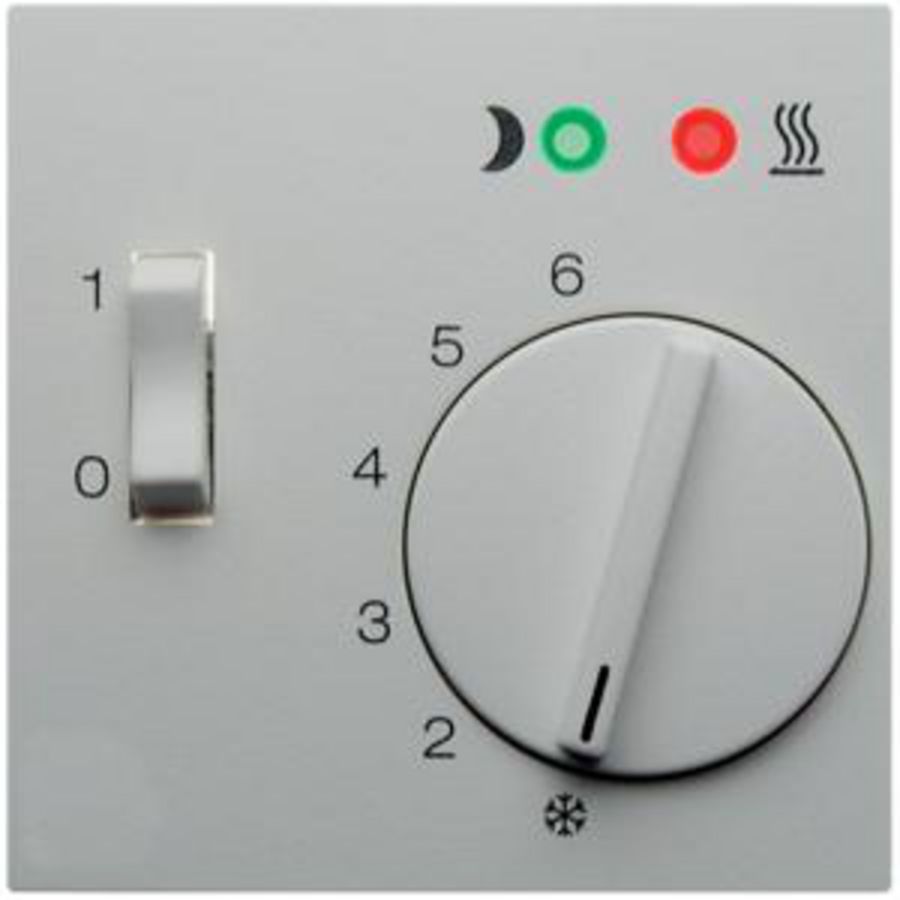 Centraalstuk regelknop wip en 2 LEDs polarwit glanzend S.1/