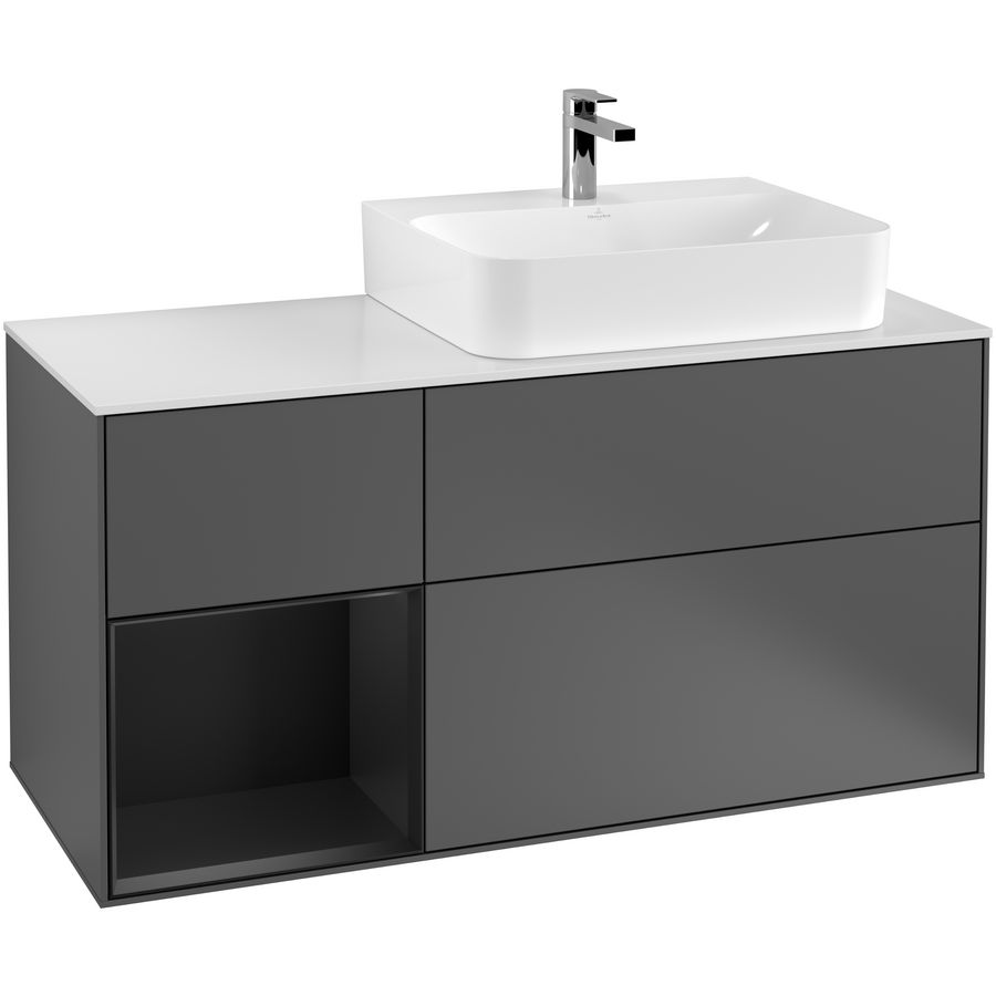Wastafelonderkast Finion 1200x603x501mm Antr. Matt Lacquer F141PDGK
