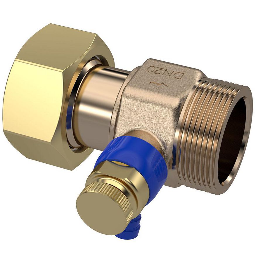 Keerklep DN20 1"wartelx1"bt. L=53mm aftapper