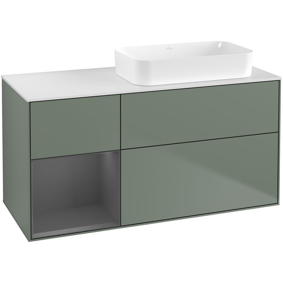 Wastafelonderkast Finion 1200x603x501mm Olive Matt Lacquer G681GKGM
